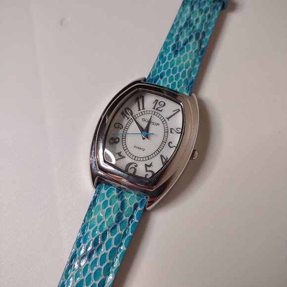 Gossip Analog Watch With White Dial And Greenish Blue Band - Picture 1 of 10